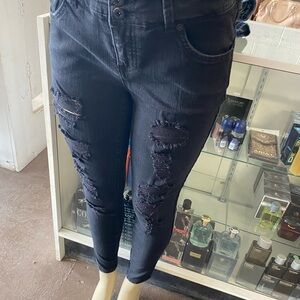 torrid Black Distressed Skinny Jeans